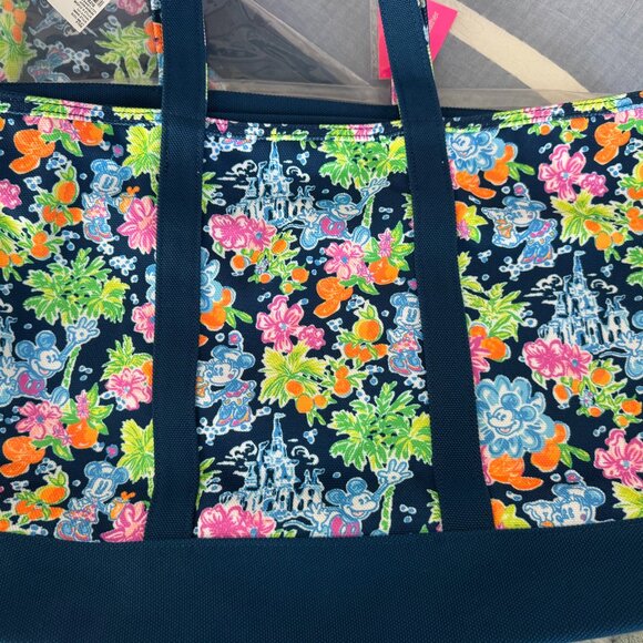 NWT Lilly Loves Disney Disney x Lilly Pulitzer Mickey & Minnie Mouse Canvas Tote - Picture 12 of 14